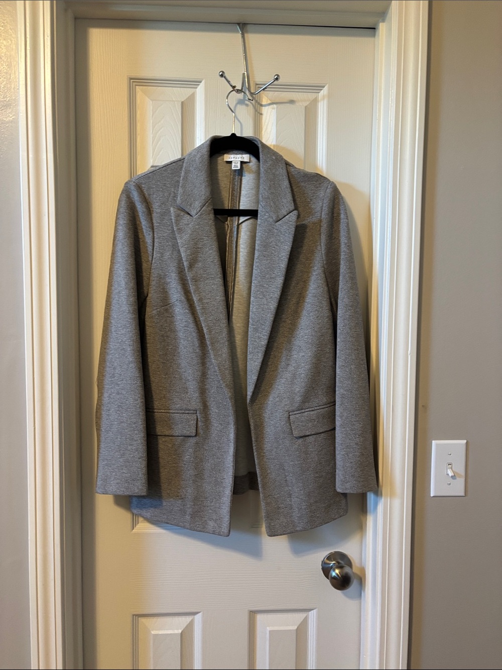 Topshop Gray Open-Front Blazer Jacket